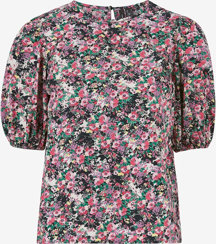 Topp vmAnneline S/S O-neck Top - Svart