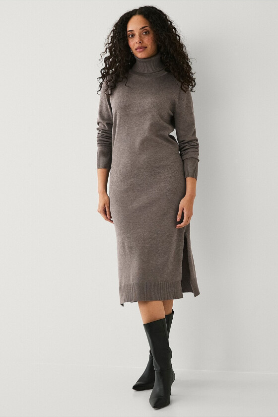 Kjole MilaSZ Roll Neck Long Dress - Brun