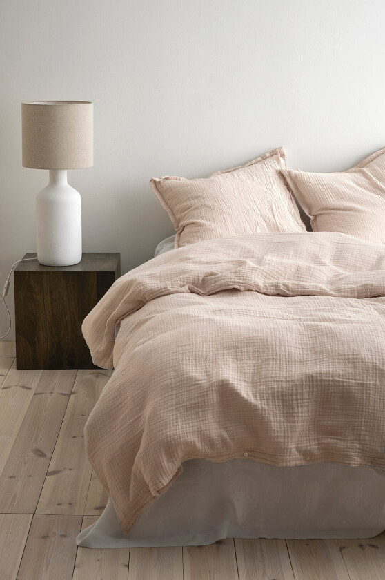 Sengesett Candela i musselin, 2 eller 3 dele - Rosa