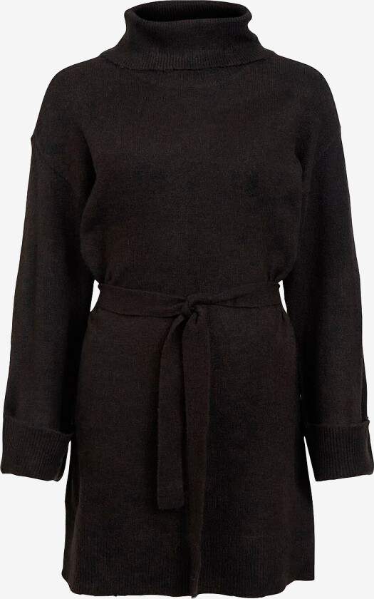 Strikketkjole viRolfie L/S Tie Belt Knit Dress - Svart