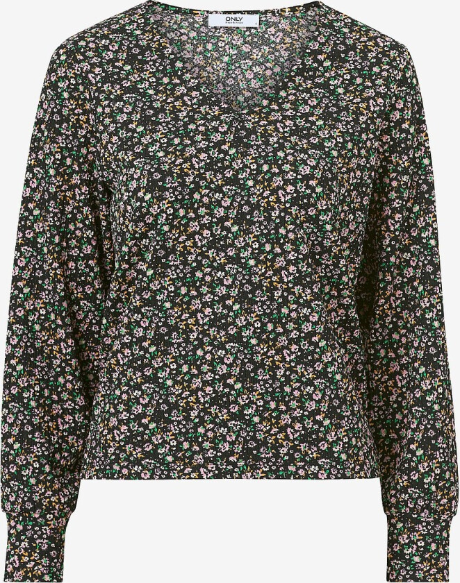 Topp onlZille L/S V-neck Top - Svart