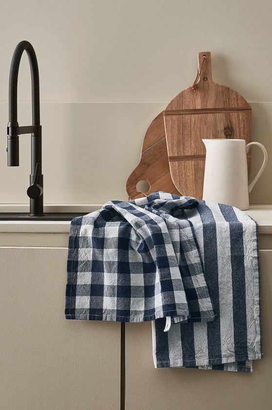 Kjøkkenhåndkle Minna 2-pk - Blå