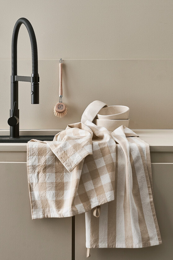 Kjøkkenhåndkle Minna 2-pk - Natur