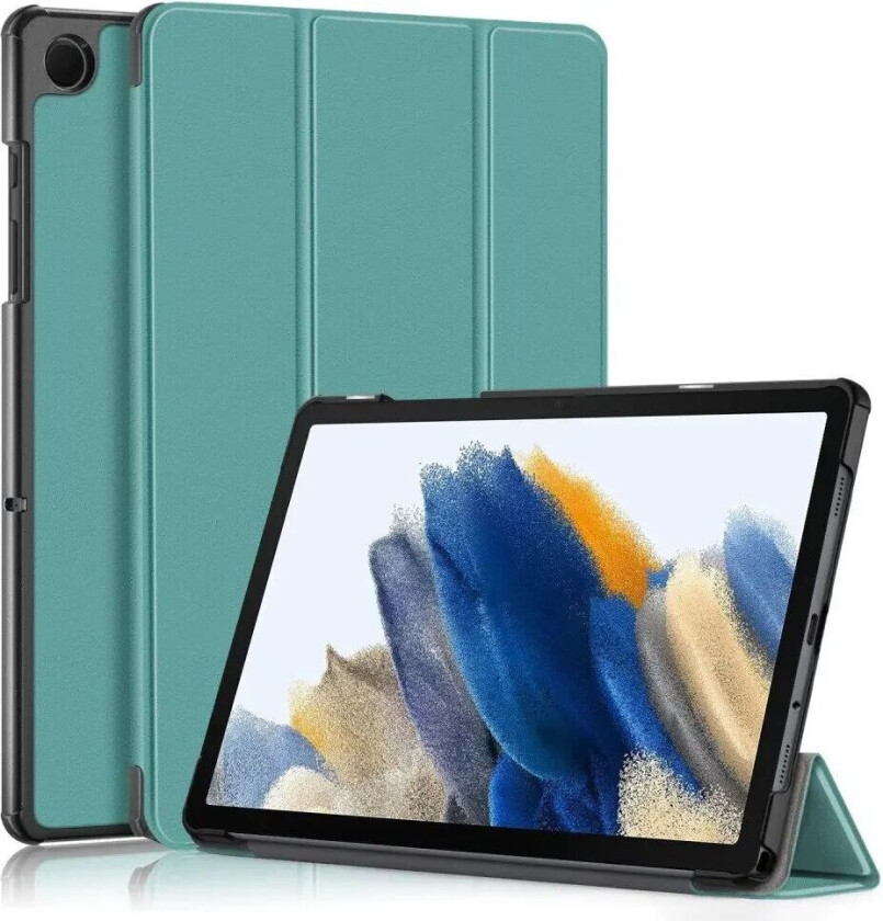 Samsung Galaxy Tab A9+ (Plus) Tri-Fold Kunstskinn Deksel m. Stativfunksjon - Turkis