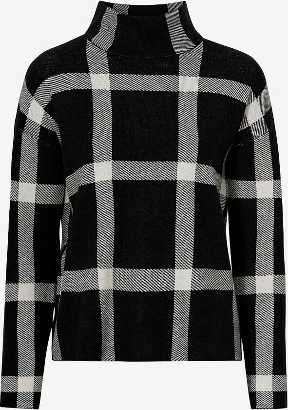 Genser vmSaba LS Highneck Check Plouse - Svart