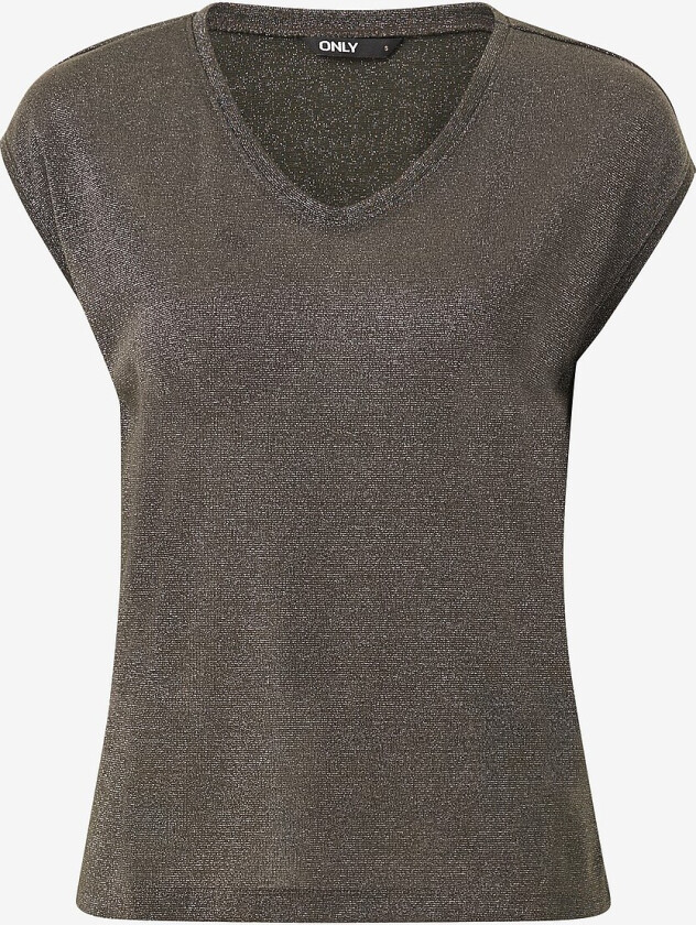 Topp onlSilvery S/S V Neck Lurex Top - Grønn