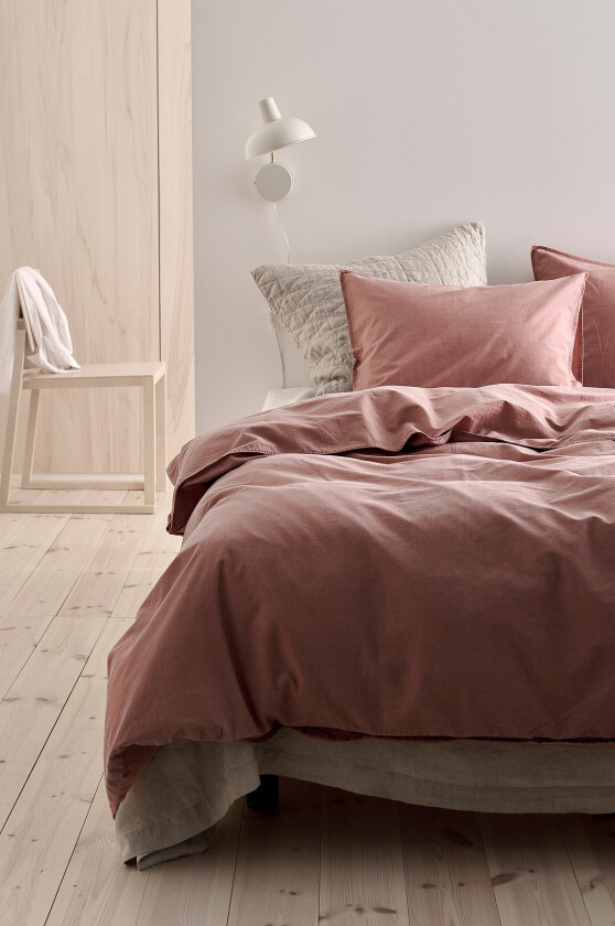 Sengesett Rania i vintagevasket bomull - Rosa