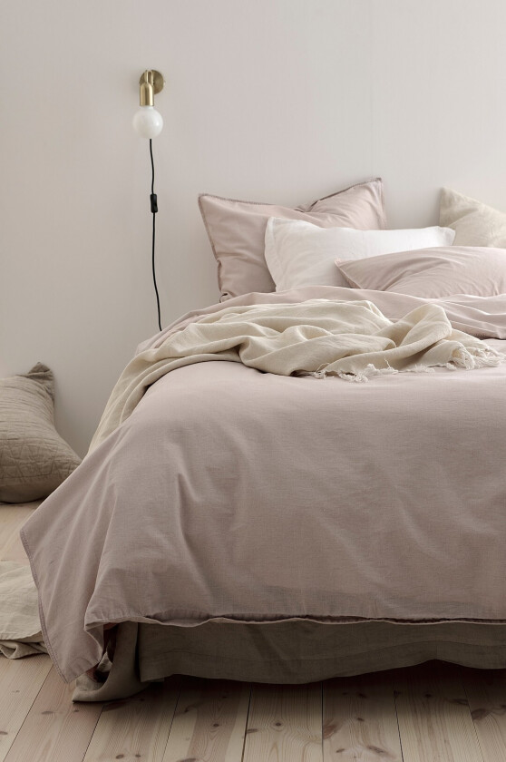 Sengesett Rania i vintagevasket bomull - Rosa