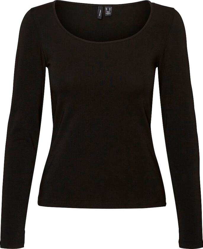 Topp vmMaxi My LS Soft Short U-neck - Svart