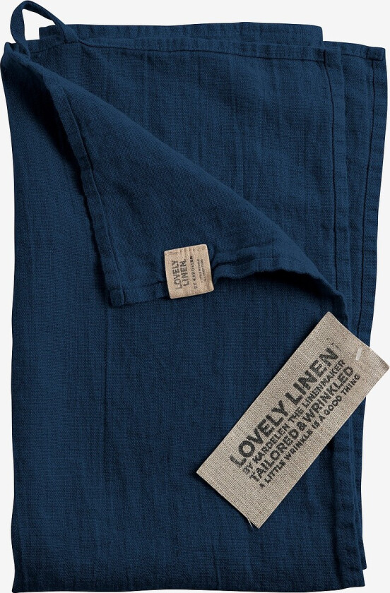 Kjøkkenhåndkle Lovely i vasket lin - Blå