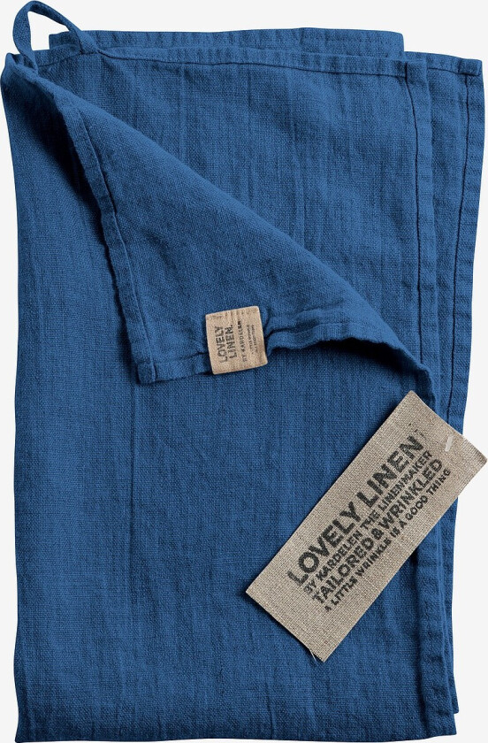 Kjøkkenhåndkle Lovely i vasket lin - Blå