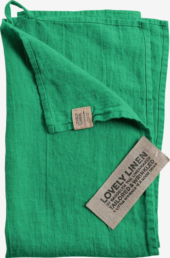 Kjøkkenhåndkle Lovely i vasket lin - Grønn