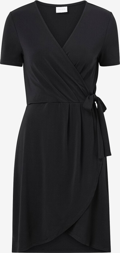 Kjole viNayeli S/S Knee Wrap Dress - Svart