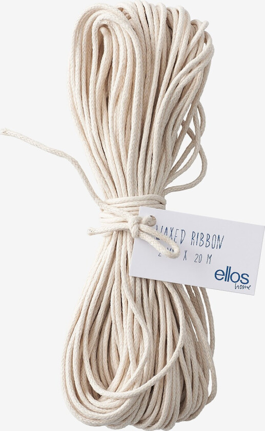 Gavebånd Cotton Waxed 20 meter - Natur