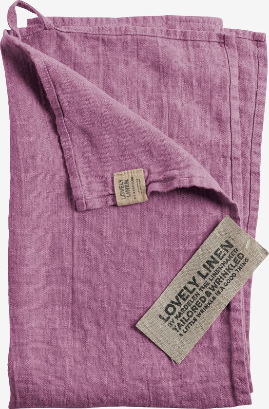 Kjøkkenhåndkle Lovely i vasket lin - Rosa