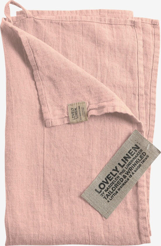 Kjøkkenhåndkle Lovely i vasket lin - Rosa