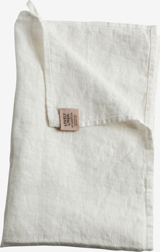Kjøkkenhåndkle Lovely i vasket lin - Hvit
