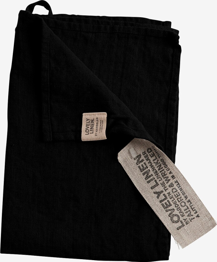 Gjestehåndkle Lovely i vasket lin - Svart
