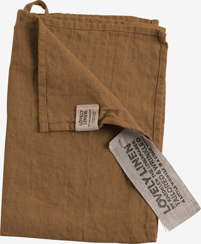 Gjestehåndkle Lovely i vasket lin - Brun