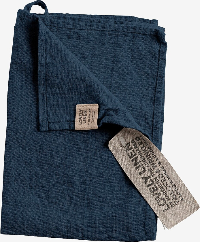 Gjestehåndkle Lovely i vasket lin - Blå