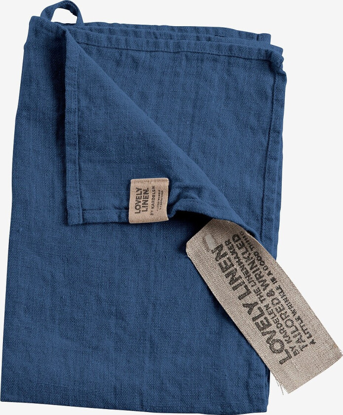 Gjestehåndkle Lovely i vasket lin - Blå