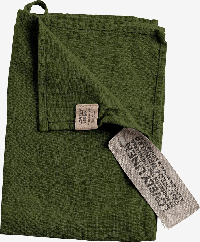 Gjestehåndkle Lovely i vasket lin - Grønn