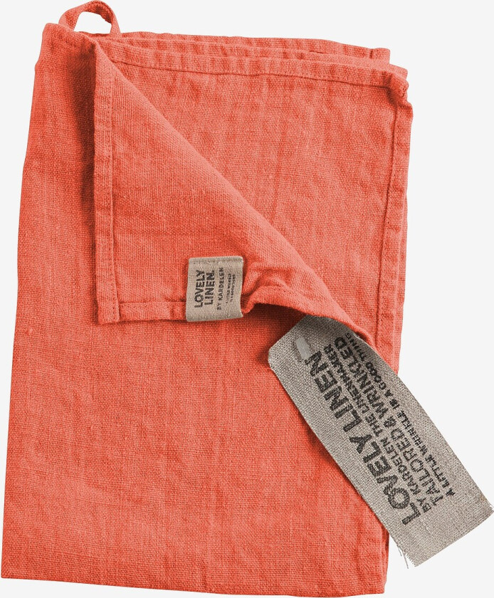 Gjestehåndkle Lovely i vasket lin - Orange