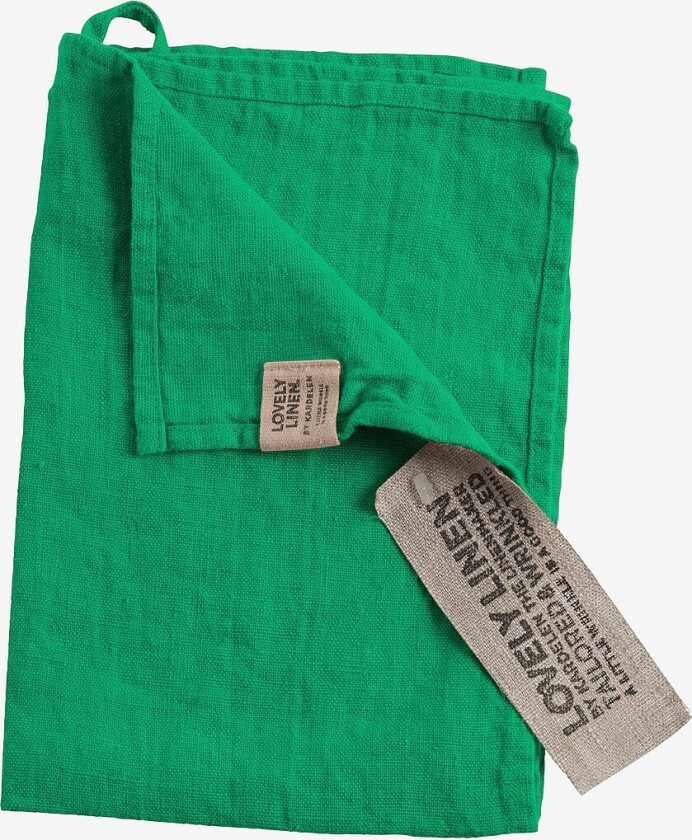 Gjestehåndkle Lovely i vasket lin - Grønn