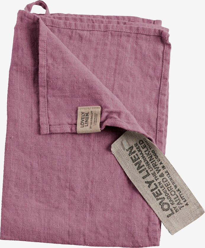 Gjestehåndkle Lovely i vasket lin - Rosa