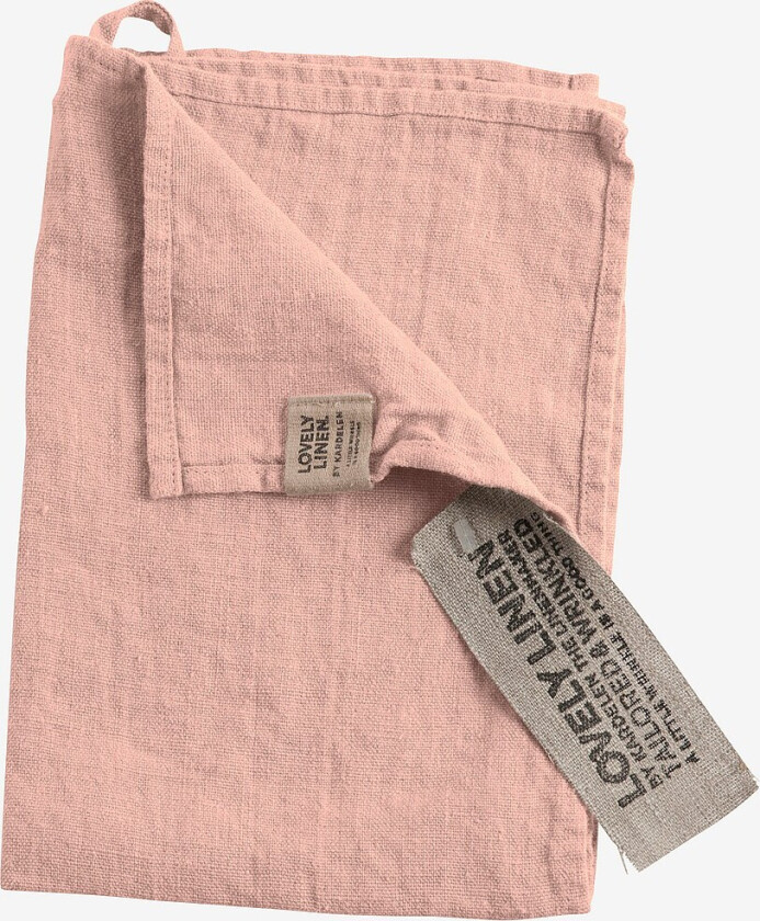 Gjestehåndkle Lovely i vasket lin - Rosa