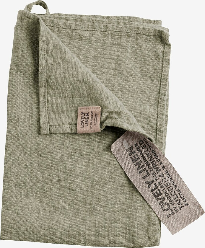 Gjestehåndkle Lovely i vasket lin - Grønn