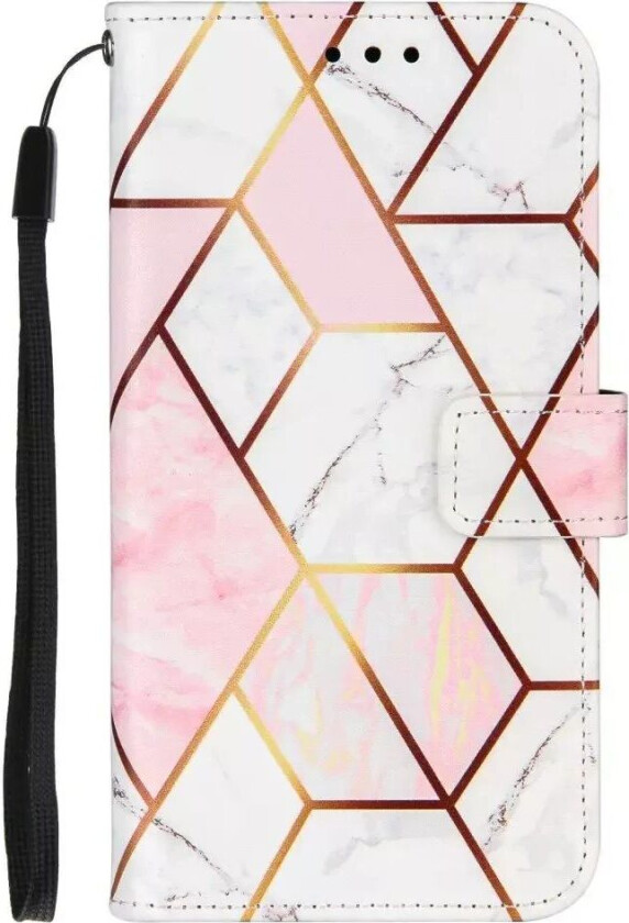 iPhone SE (2022 / 2020) / 8 / 7 Mykt Marmor PU Skinn Deksel med Lommebok - Rosa