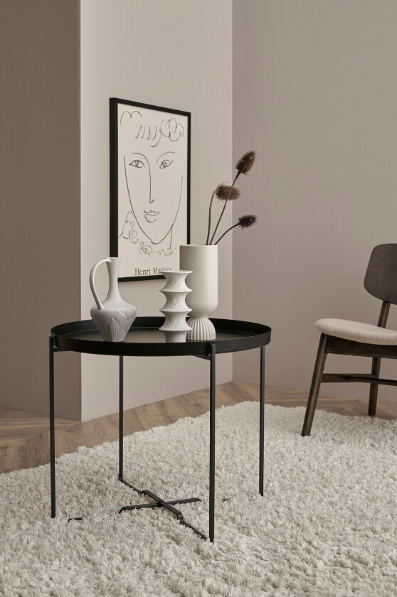 Sofabord George Høyt, Ø 57 cm - Svart