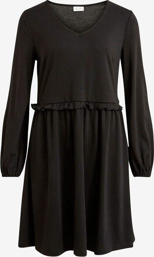Kjole viTinny V-neck Doll Detail Dress - Svart