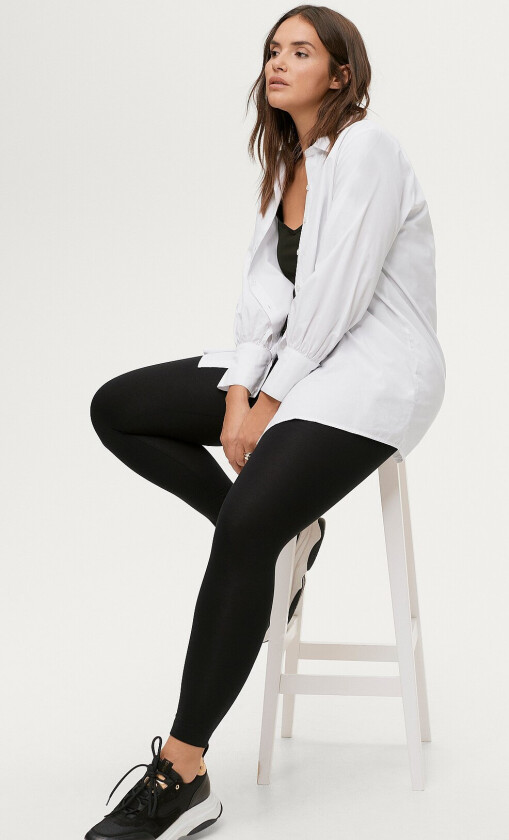 Leggings Long Slim Fit Stretchy Basic - Svart