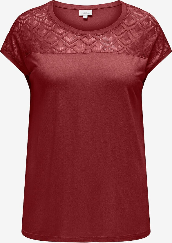 Topp carFlake S/S Mix Top Noos - Rød