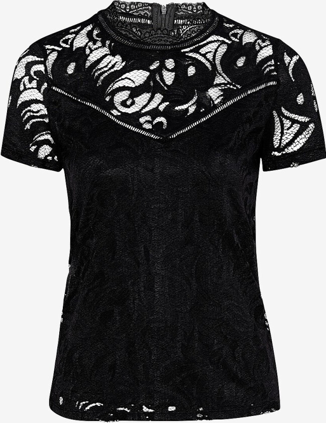 Blondetopp viStasia S/S Lace Top - Svart