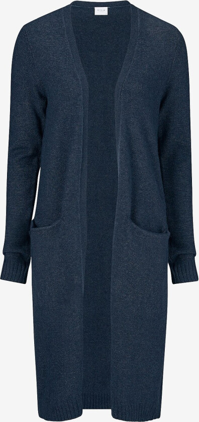 Cardigan viRil L/S Long Knit - Blå