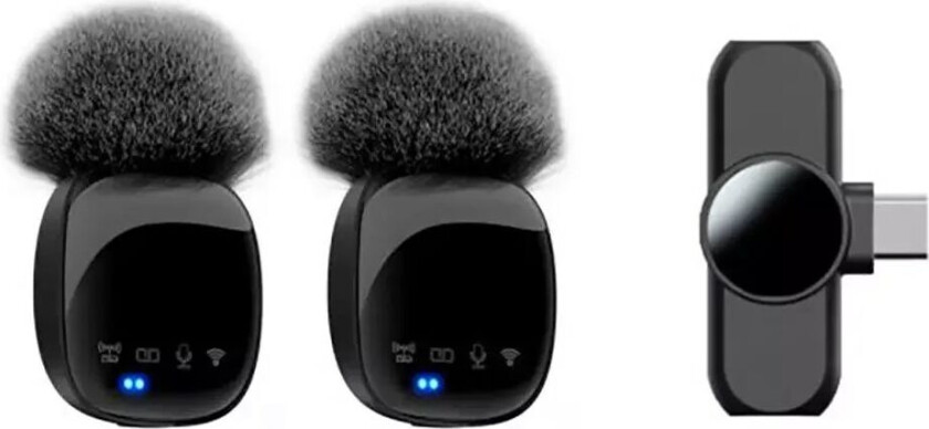 Pro Trådløs Mikrofon m. USB-C - 2. Pack - Svart