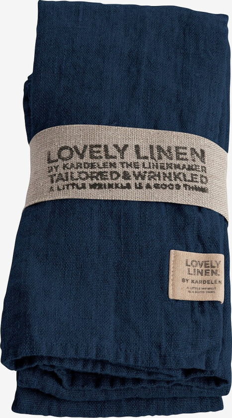 Serviett Lovely i vasket lin, 4-pk - Blå