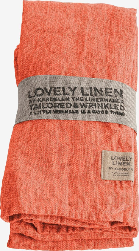 Bilde av Serviett Lovely i vasket lin, 4-pk - Orange