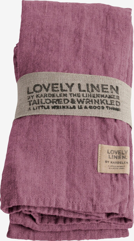 Serviett Lovely i vasket lin, 4-pk - Rosa