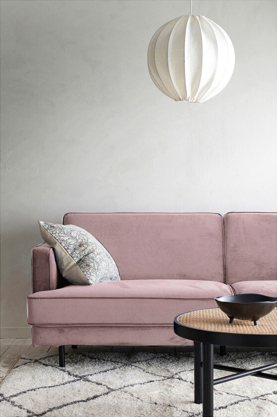 Sofa Larissa 3-seter i fløyel - Rosa