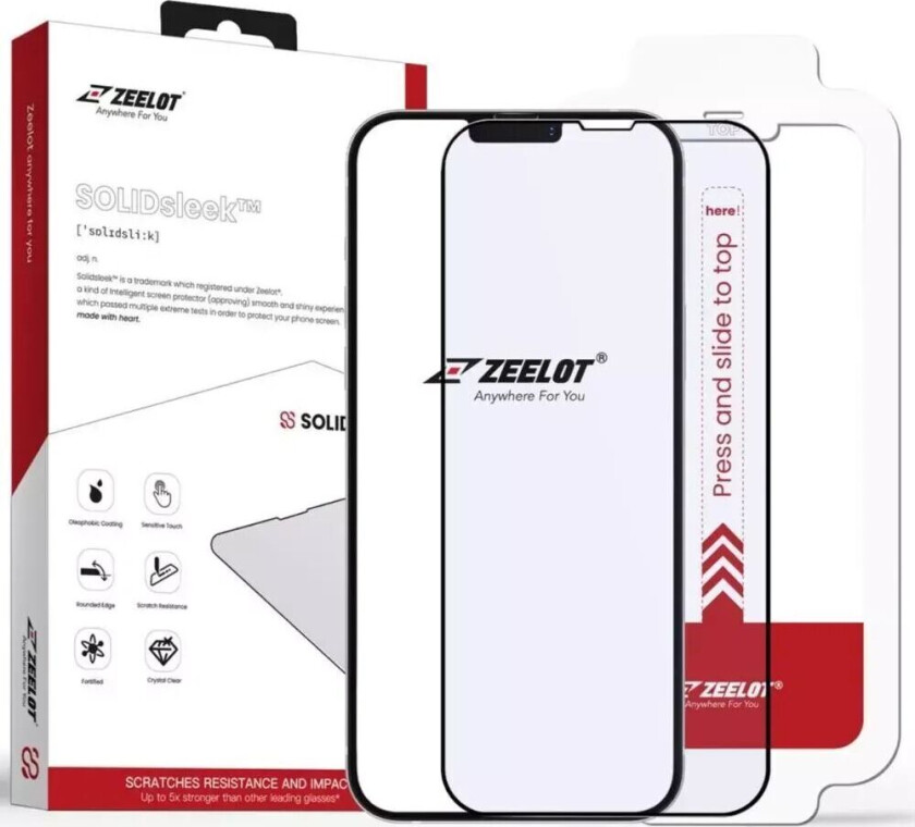 iPhone 13 Mini SOLIDsleek Anti Blue Ray Skjermbeskytter med Installasjonssett- Case Friendly - Svart Kant