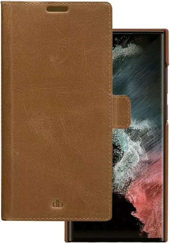 Samsung Galaxy S22 Ultra dbramante1928 Lynge Ekte Skinn Magnet Deksel - Brun