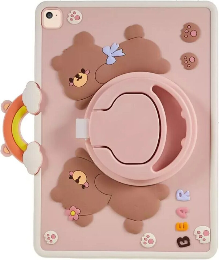 iPad 9.7 (2018-2017) / iPad Air / iPad Air 2 Fleksibelt Silikon Deksel med Stativ og Pennholder - Bjørner