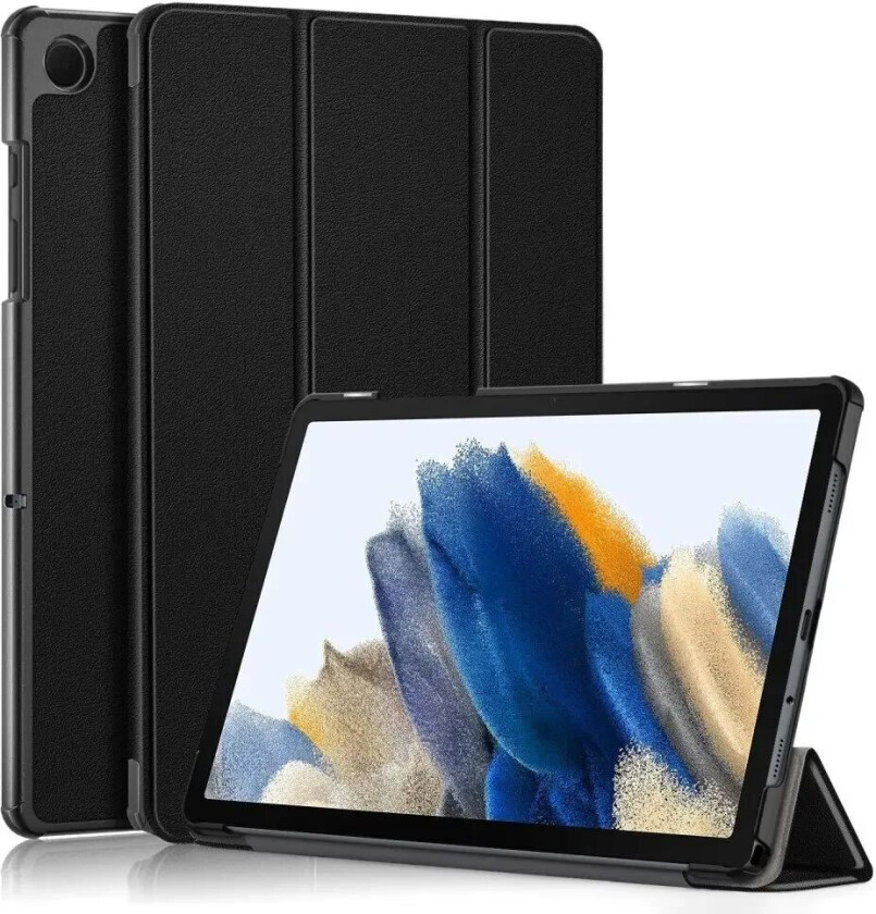 Samsung Galaxy Tab A9+ (Plus) Tri-Fold Kunstskinn Deksel m. Stativfunksjon - Svart