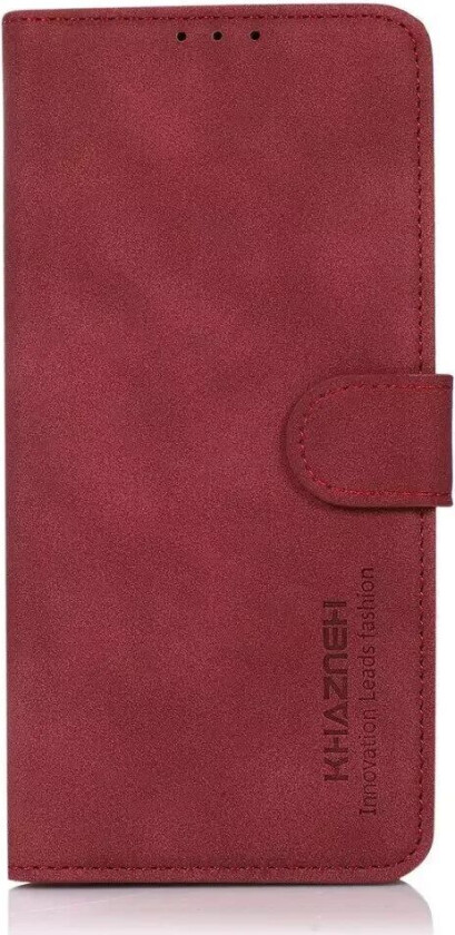 Samsung Galaxy S22 KHAZNEH Retro Flip deksel i skinn med lommebok - Rød