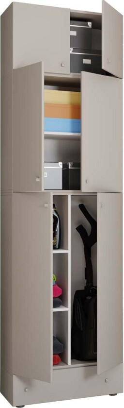 Bilde av LonaXXL garderobeskap 6 dører 1 skuff grå.