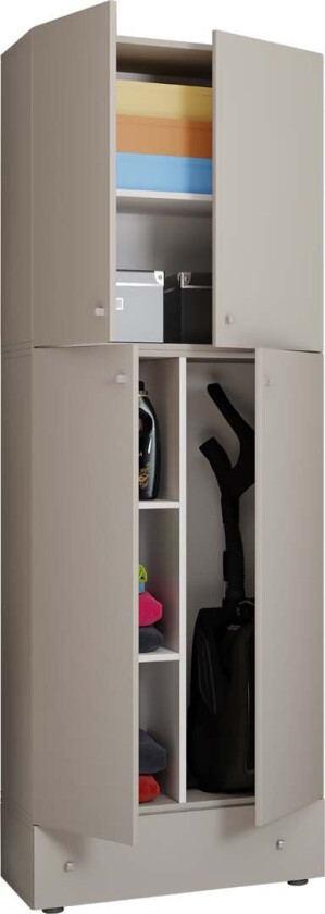 Bilde av LonaXXL garderobeskap 4 dører 1 skuff grå.